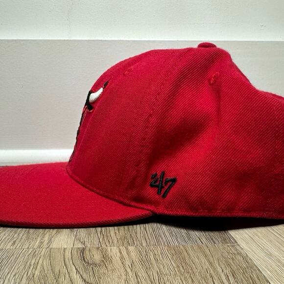 Windy City Bulls 47 Brand Snapback Hat-Adjustable Red Eastern Conference Patch - Picture 3 of 8